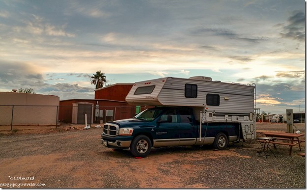 truckcamper sunset clouds North Ranch Congress Arizona