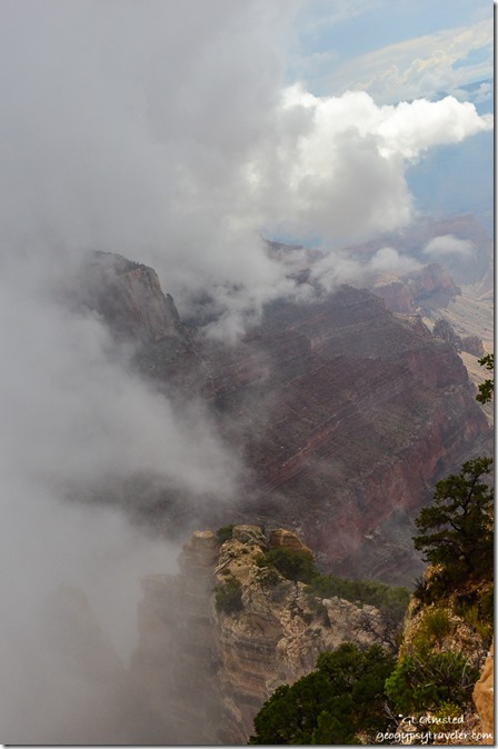 Clouds in canyon Cape Royal North Rim Grand Canyon National Park Arizona