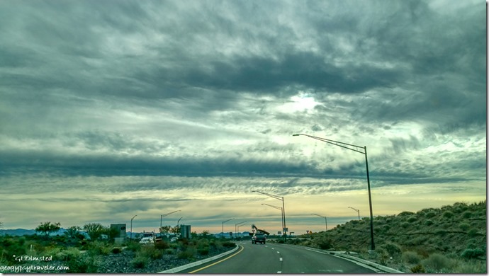 roundabout storm clouds SR93 South Wickenburg Arizona
