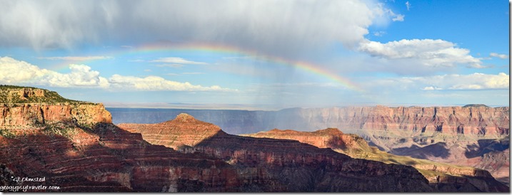 Rainbow over canyon North Rim Grand Canyon National Park Arizona