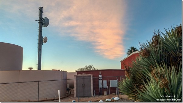 tanks tower building sunrise clouds North Ranch RV Park Congress Arizona