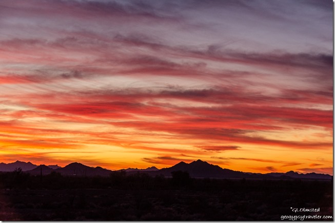 mountains sunset clouds Palm Canyon Road BLM Kofa National Wildlife Refuge Arizona