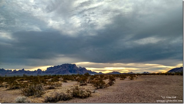 desert Kofa Mountains mourning light clouds BLM Kofa National Wildlife Refuge Arizona