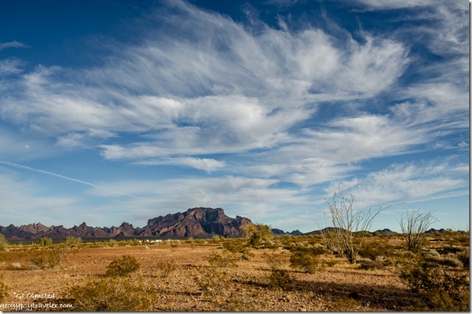 desert RVs Kofa Mountains clouds Palm Canyon Road BLM Kofa National Wildlife Refuge Arizona