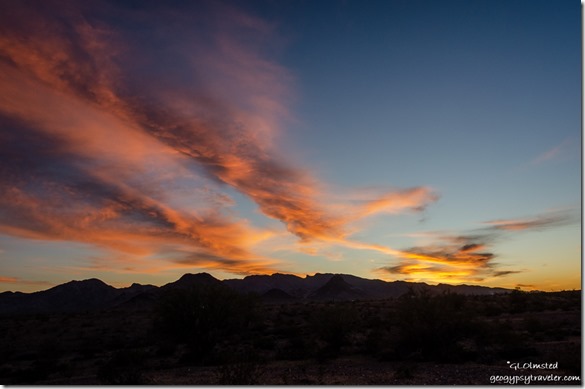 mountains sunset clouds Dome Rock BLM Quartzsite Arizona