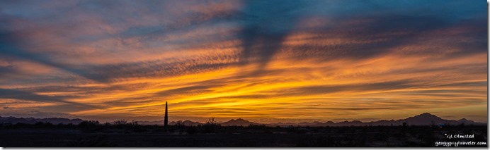 Saguaro desert mountains sunset clouds Palm Canyon Road Kofa National Wildlife Refuge Arizona
