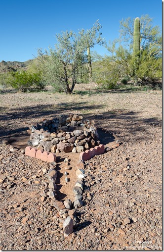 stone firepit Darby Well Road BLM camp Ajo Arizona