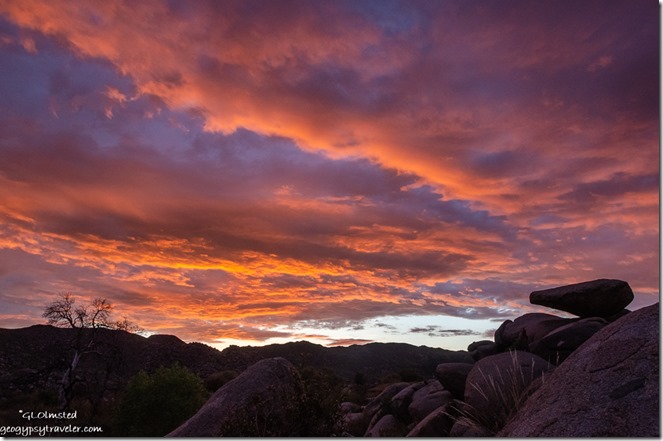 boulder Weaver Mountains sunset clouds Yarnell Arizona