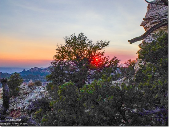 Sunset over Transept canyon North Rim Grand Canyon National Park Arizona