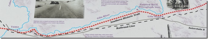 interp sign transportation Gila River Painted Rock Petroglyph site Arizona