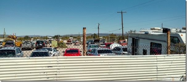 junkyard behind truckcamper Belly Acres RV Park Ajo Arizona
