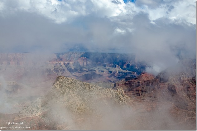 Clouds in canyon Cape Royal North Rim Grand Canyon National Park Arizona