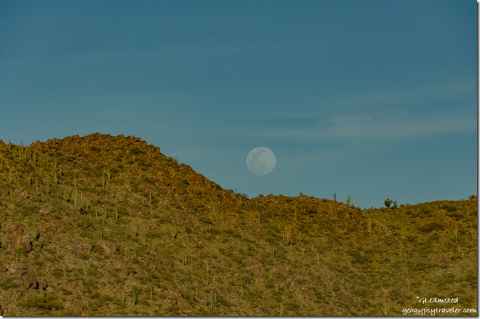 desert Weaver Mountains almost full moon BLM Ghost Town Rd Congress Arizona