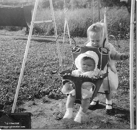 Gail & Colleen Sept 1955 Spring Road Hinsdale Illinois