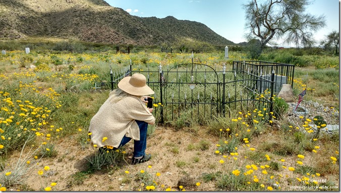 Joann photographing cemetery Congress Arizona