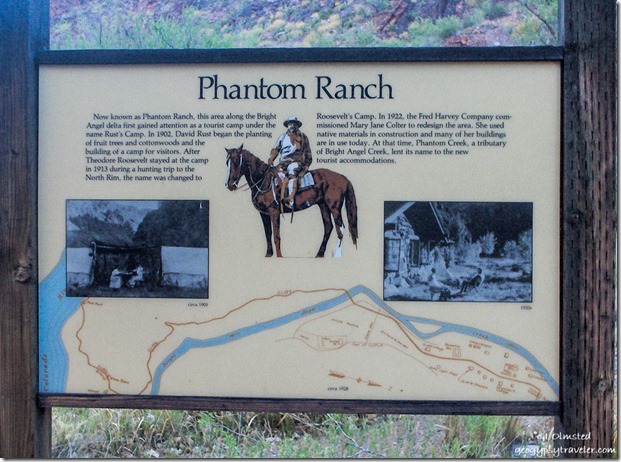 sign Welcome to Phantom Ranch Grand Canyon National Park Arizona
