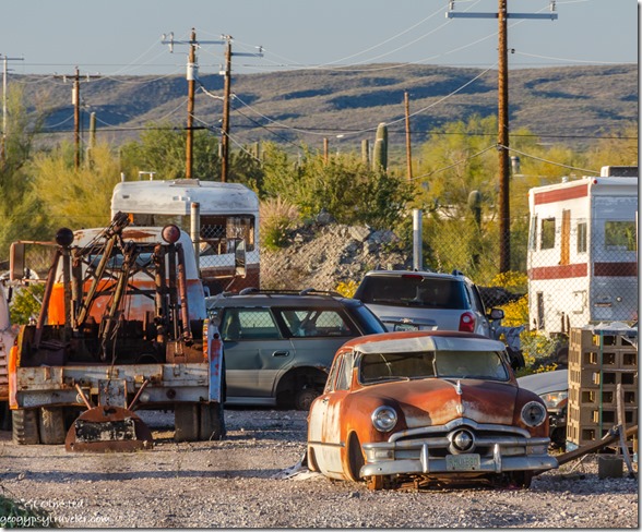 old car junkyard behind Belly Acres RV Park Ajo Arizona
