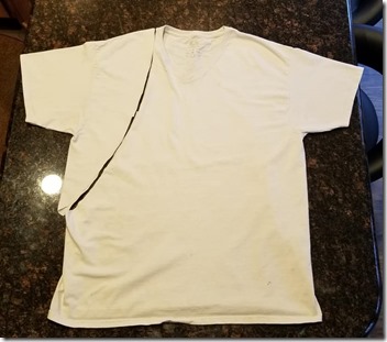 cut T-shirt for face mask
