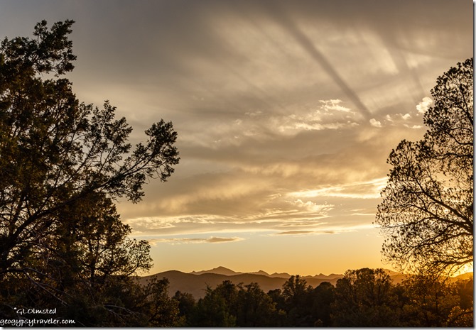 Weaver Mts sunset clouds crepuscular rays Walnut Grove Arizona