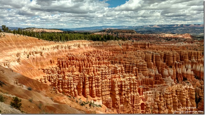 light in amphitheater hoodoos clouds Rim trail Bryce Canyon National Park Utah