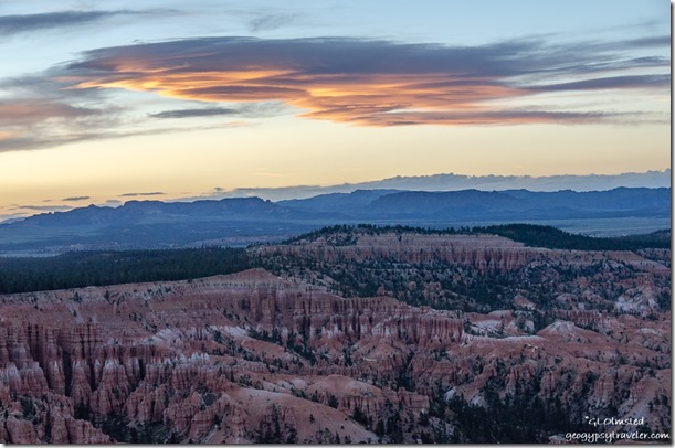 amphitheater mts sunset clouds Bryce Canyon National Park Utah