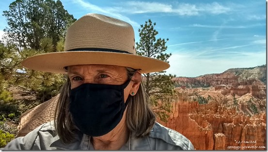 masked Ranger Gaelyn Sunset Point Bryce Canyon National Park Utah