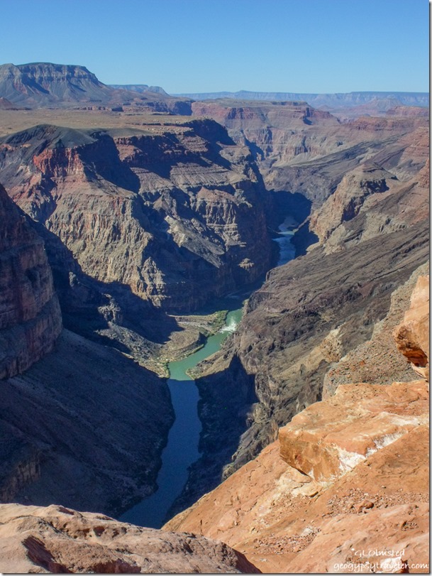 Colorado River down stream from Tuweep overlook Grand Canyon National Park Arizona