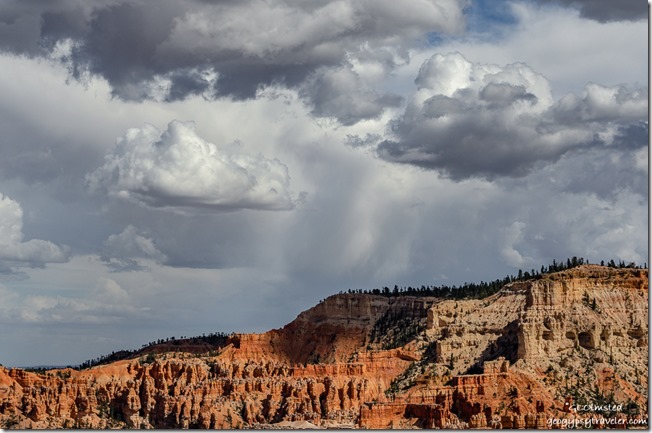 clouds over Bryce Point from Sunset Point Bryce Canyon National Park Utah