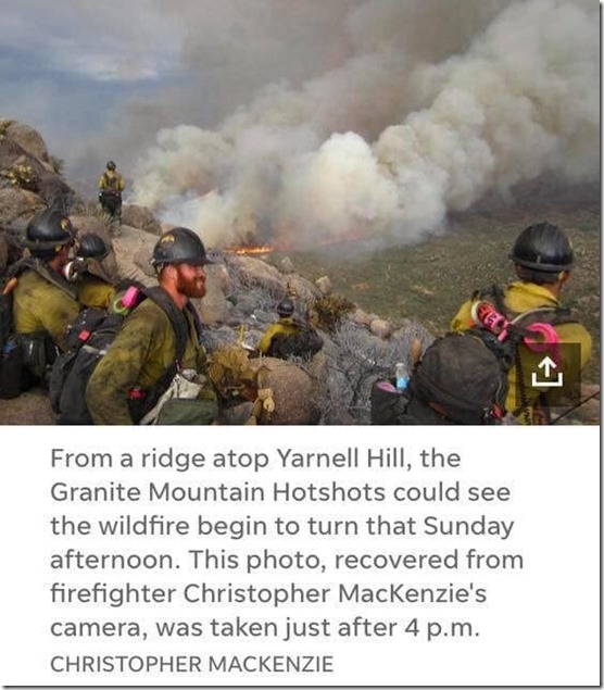 hotshots Yarnell Hill Fire from Christopher Mackenzie's recovered cell phone