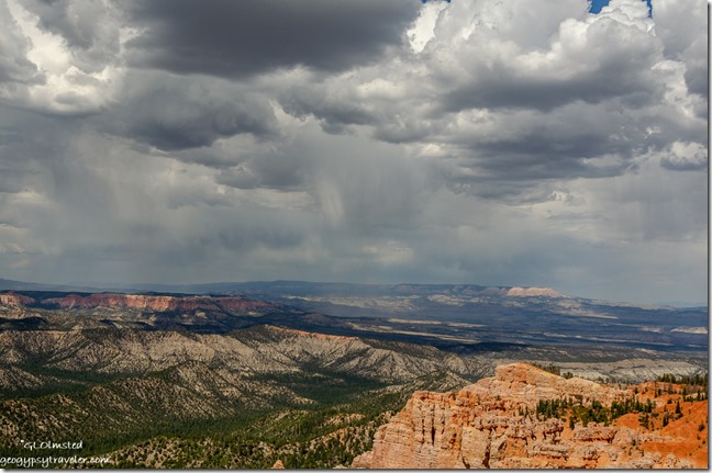 Pink Cliffs valley Table Cliffs storm clouds Rainbow Point Bryce Canyon National Park Utah
