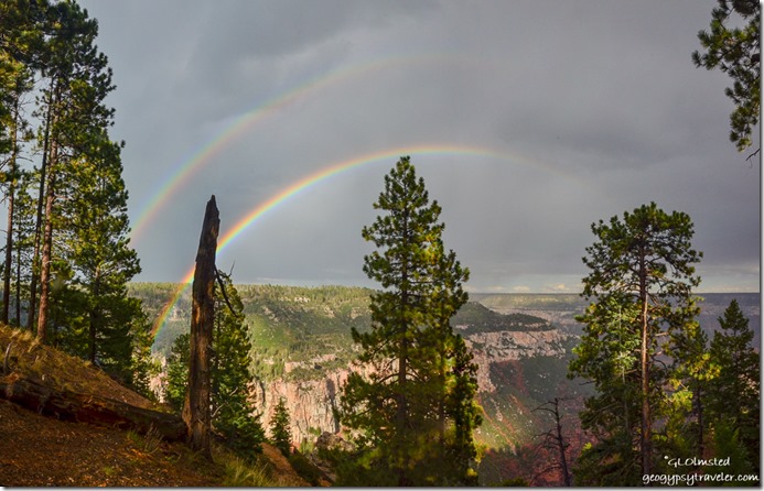 Double rainbow Roaring Springs Canyon North Rim Grand Canyon National Park Arizona