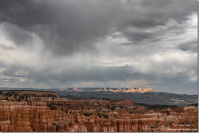 hoodoos valley Table Cliffs storm clouds Bryce Canyon National Park Utah
