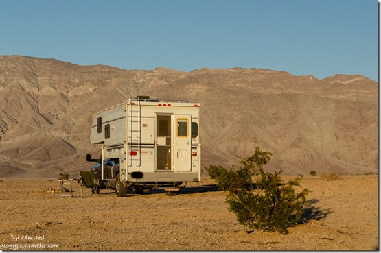 Truck camper & Santa Rosa Mountains Anza-Borrego Desert State Park California