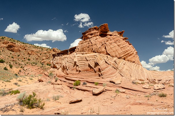 Sandstone formation with fins Utah