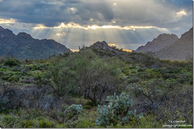desert Date Creek Mountains sunset clouds crepuscular rays BLM Ghost Town Road Congress Arizona