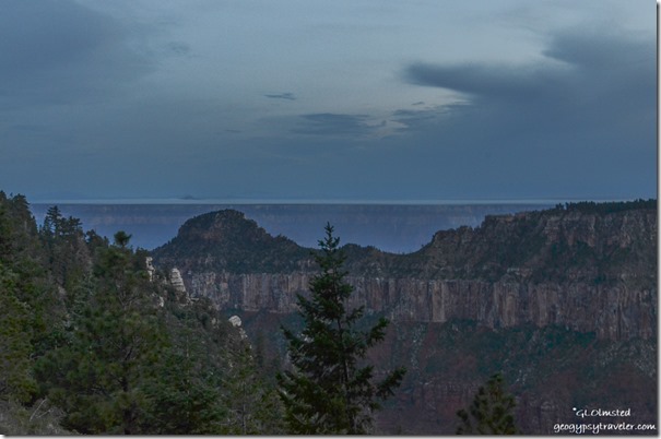 Low cloud on South Rim from North Rim Grand Canyon National Park Arizona