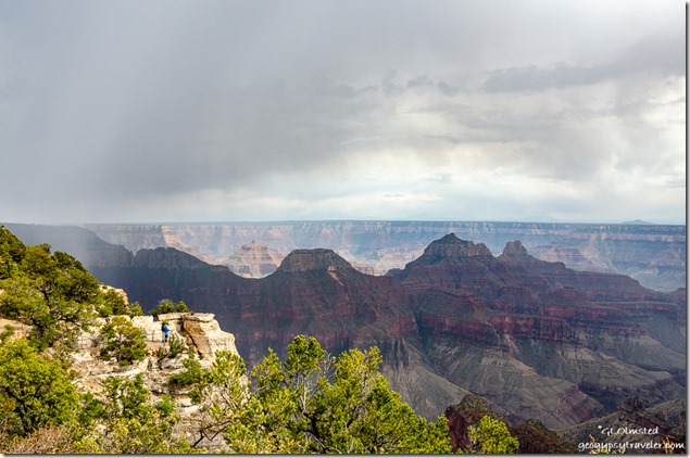 Storm clouds temples from Lodge North Rim Grand Canyon National Park Arizona