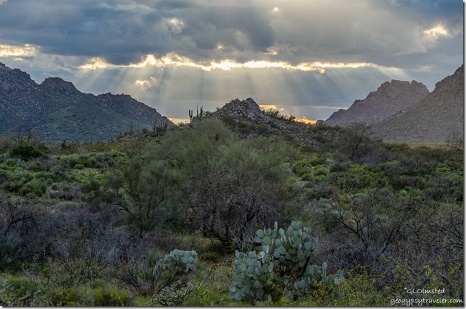 April 2021 calendar DSC_7154lerwfbr desert Date Creek Mountains sunset clouds crespuscular rays BLM Ghost Town Road Congress Arizona