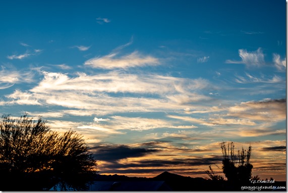 trees sunrise clouds North Ranch RV Park Congress Arizona