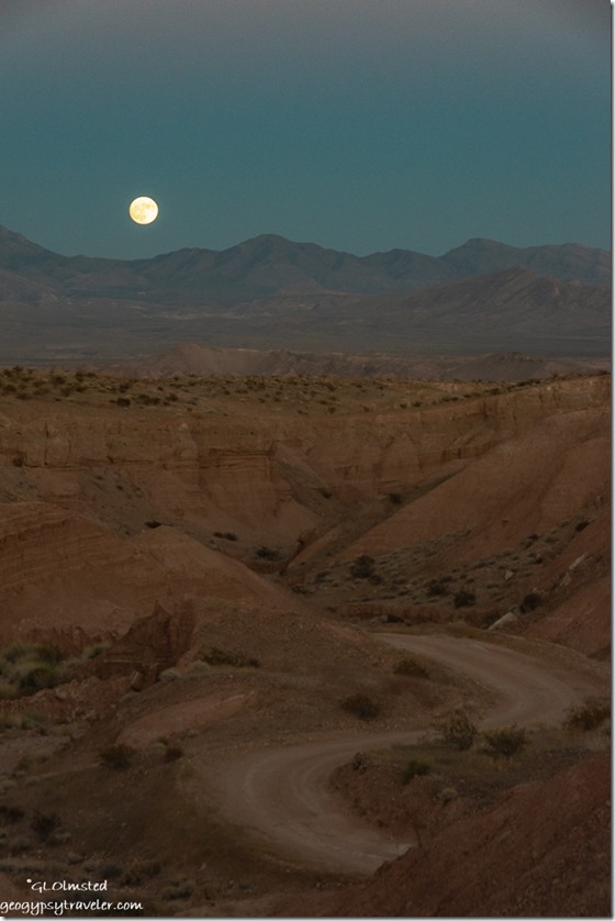 canyon road mountains moon rise Snowbird Mesa Nevada