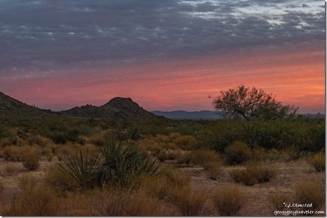 desert mountain sunset clouds Ghost Town Road BLM Congress Arizona