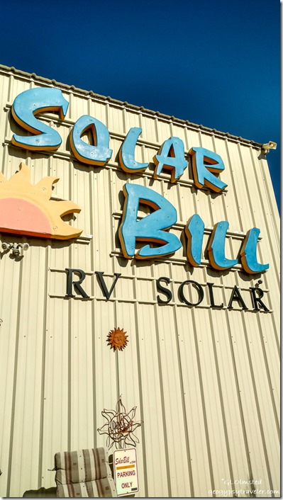sign Solar Bill Quartzsite Arizona