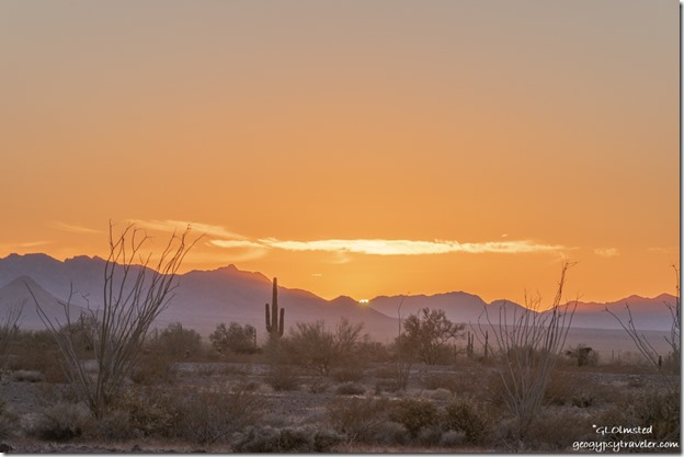 desert sunset Palm Canyon Road BLM Kofa National Wildlife Refuge Arizona