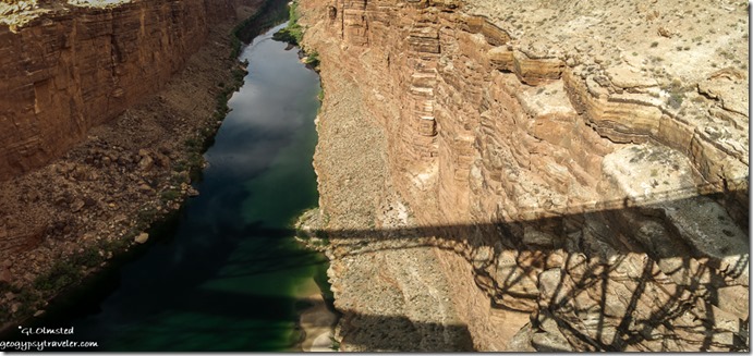 Old Navajo Bridge shadows Arizona