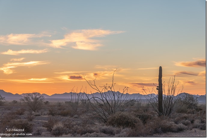 desert mountains sunset clouds Palm Canyon Road BLM Kofa National Wildlife Refuge Arizona