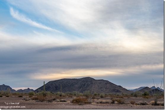 desert mountain sunset clouds Palm Canyon Road BLM Kofa National Wildlife Refuge Arizona
