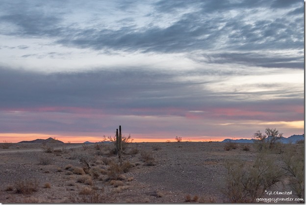 desert mountains sunrise clouds Dome Rock BLM Quartzsite Arizona