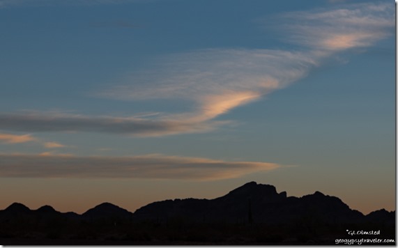 mountains sunset clouds Palm Canyon Road BLM Kofa National Wildlife Refuge Arizona