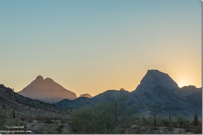 desert mountains sunrise Plomosa Road BLM Bouse Arizona
