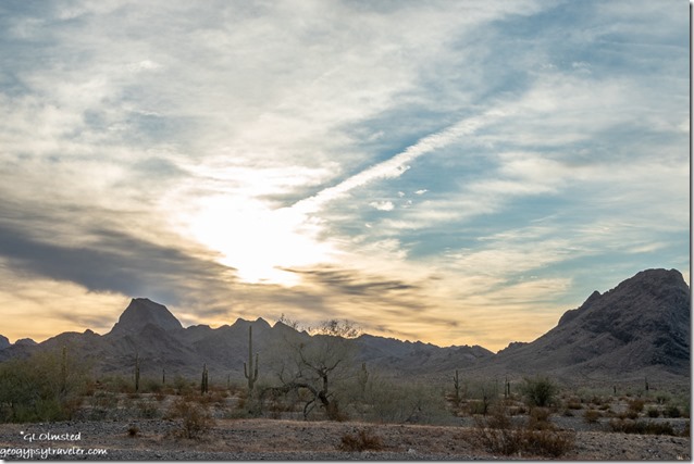 desert mountains sunrise clouds Plomosa Road BLM Bouse Arizona